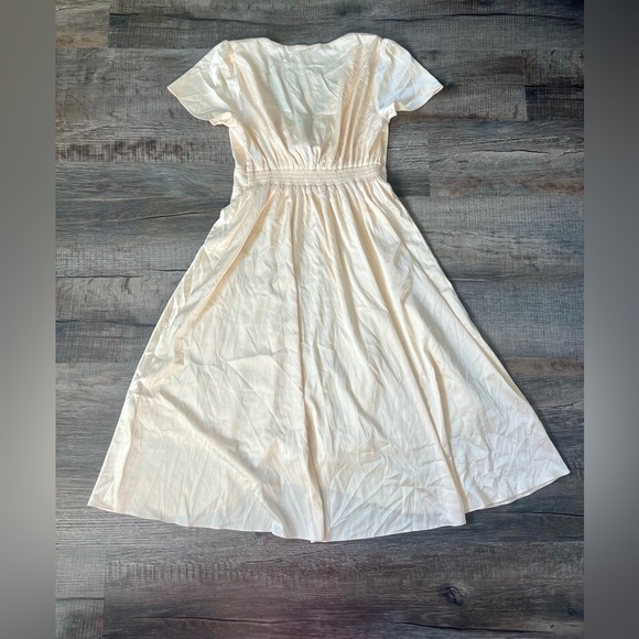 NWT! Baltic Born Poppy Satin Midi Dress Ivory Large Tie Front Wedding Engagement - Picture 7 of 7